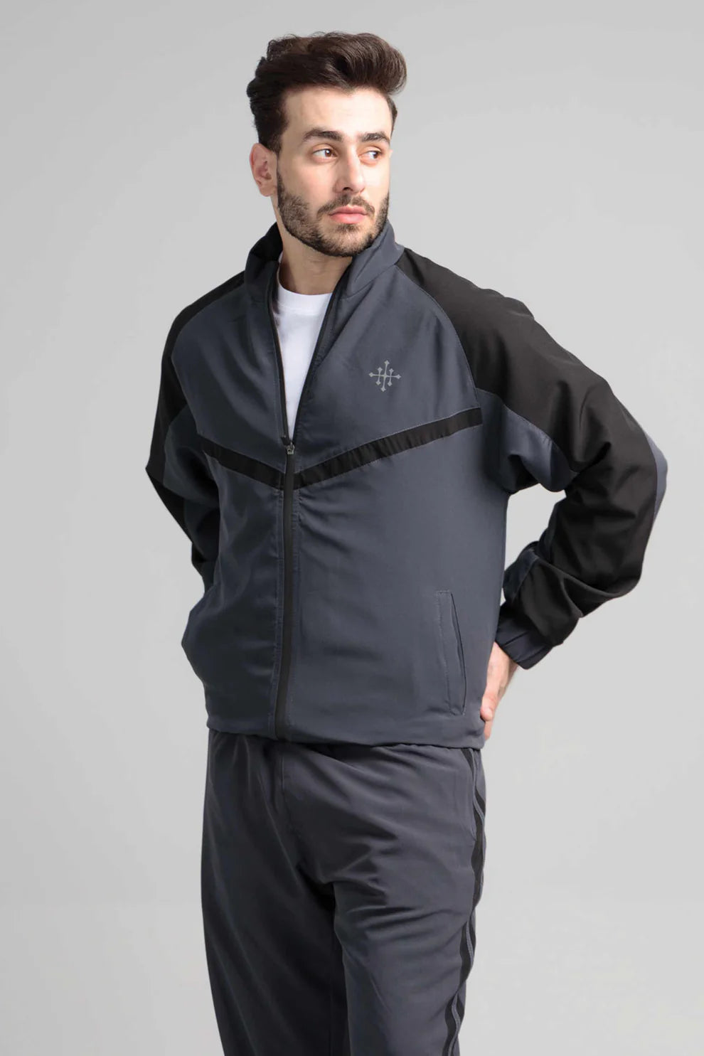 Charcoal micro stretch tracksuit