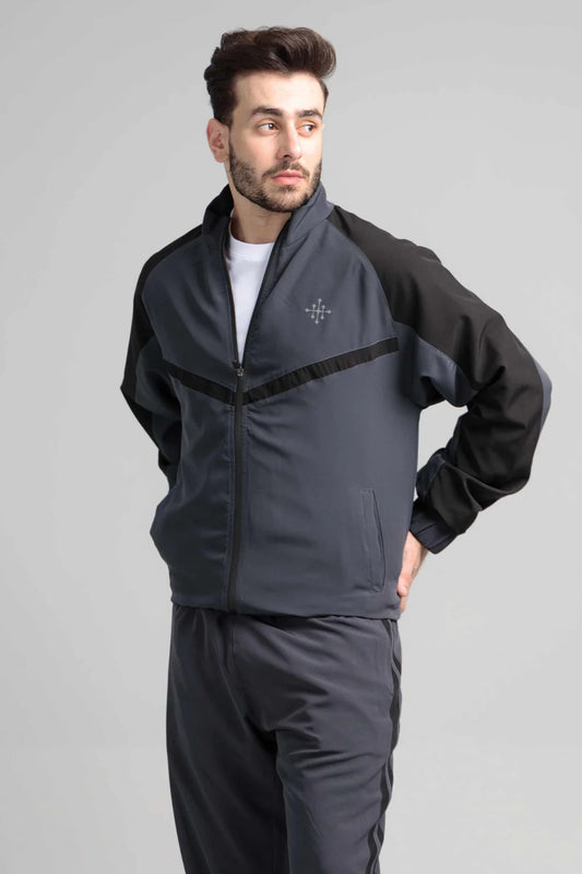 Charcoal micro stretch tracksuit