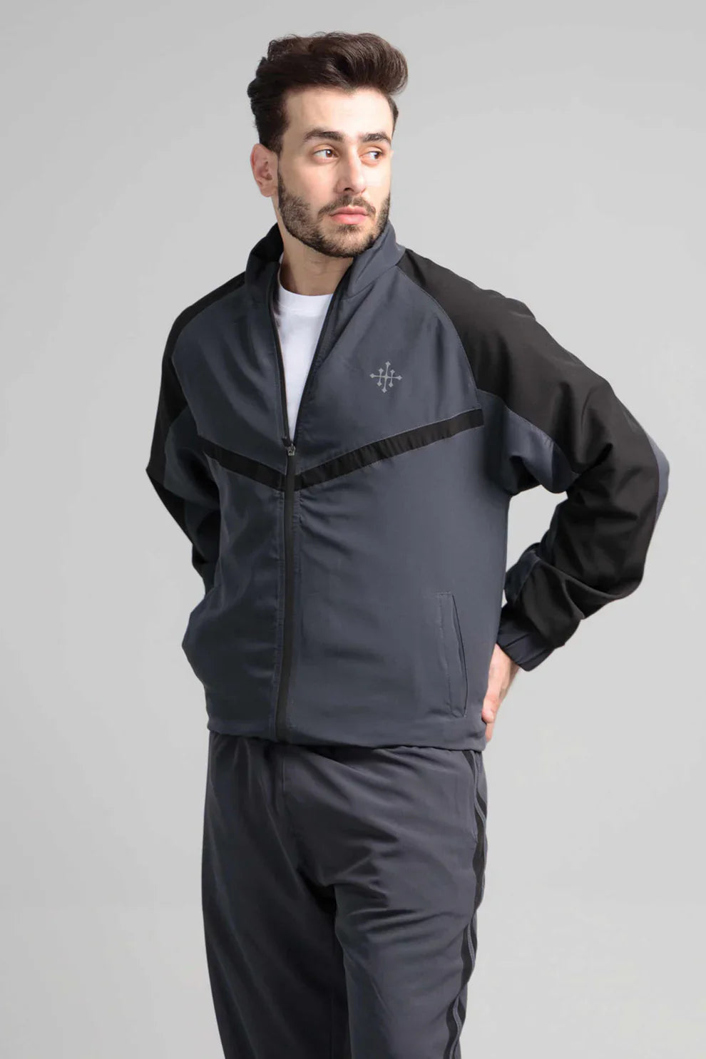Charcoal micro stretch tracksuit