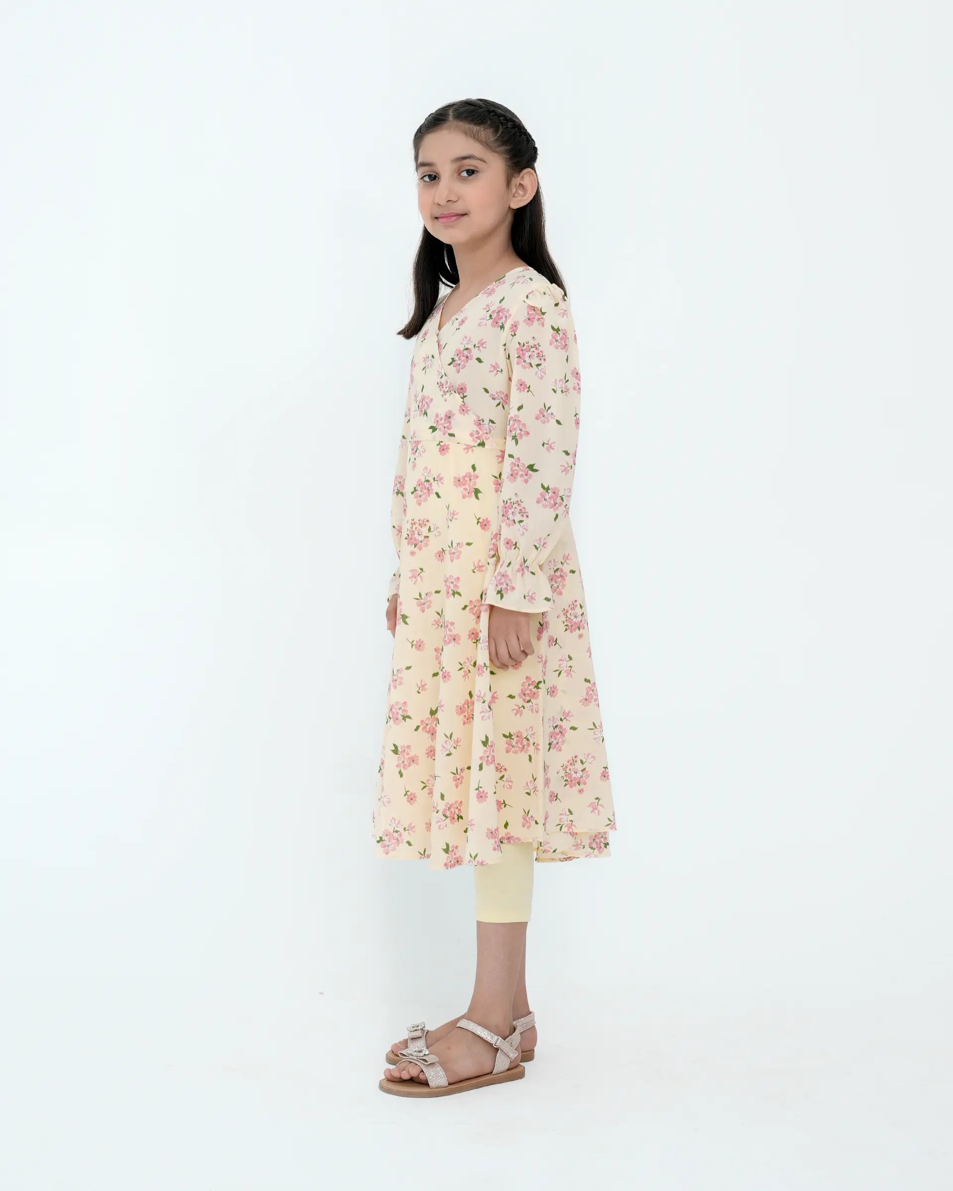 Classic Girls’ Peach Maxi Dress