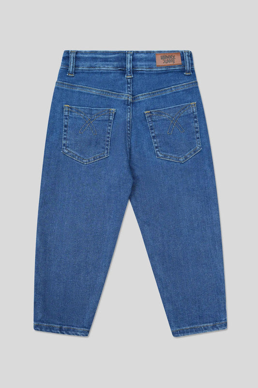 Classic dark blue straight fit jeans