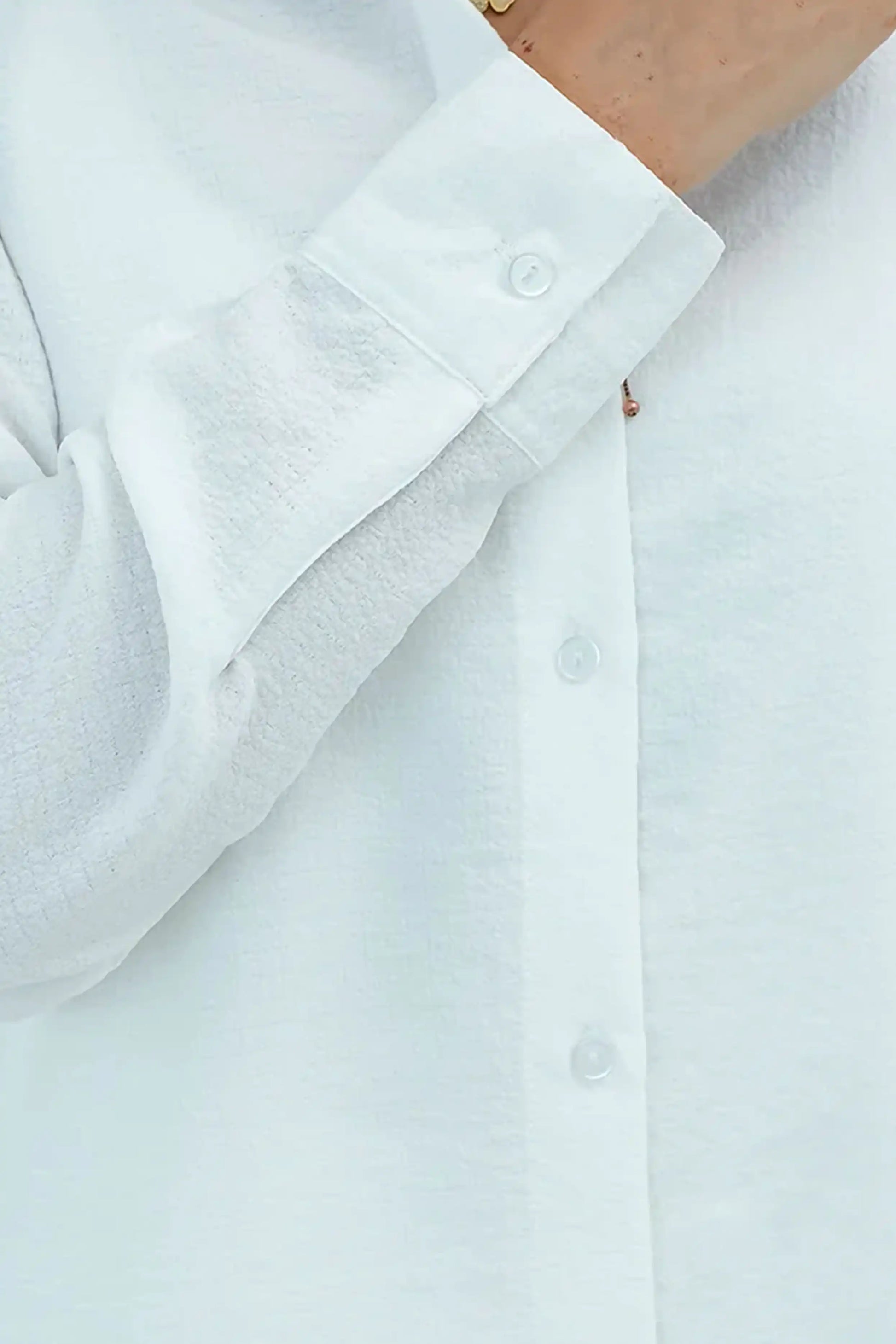 Close-up of a white cuff shirt