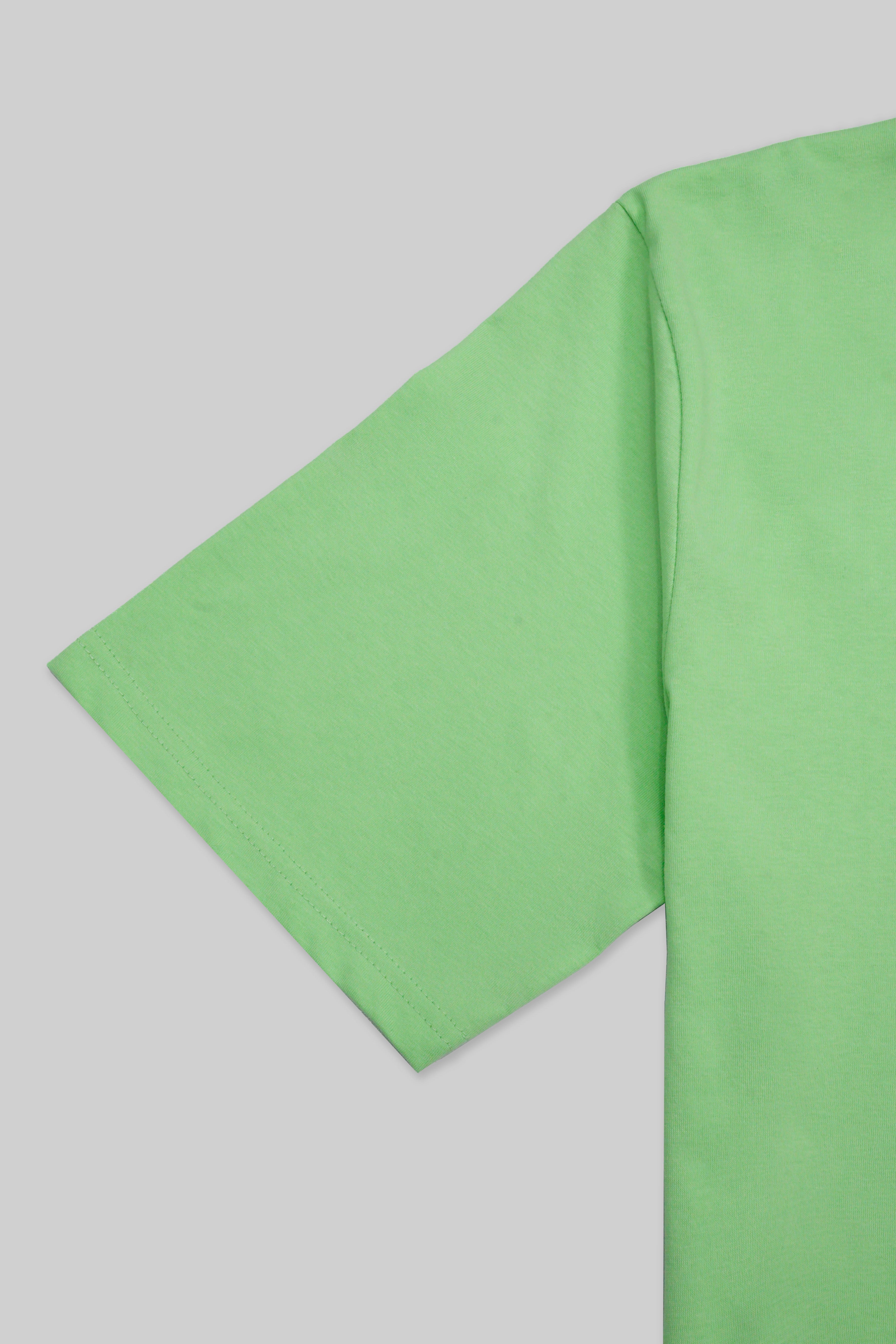Round Neck Half Sleeves T-Shirt- Pistachio Green