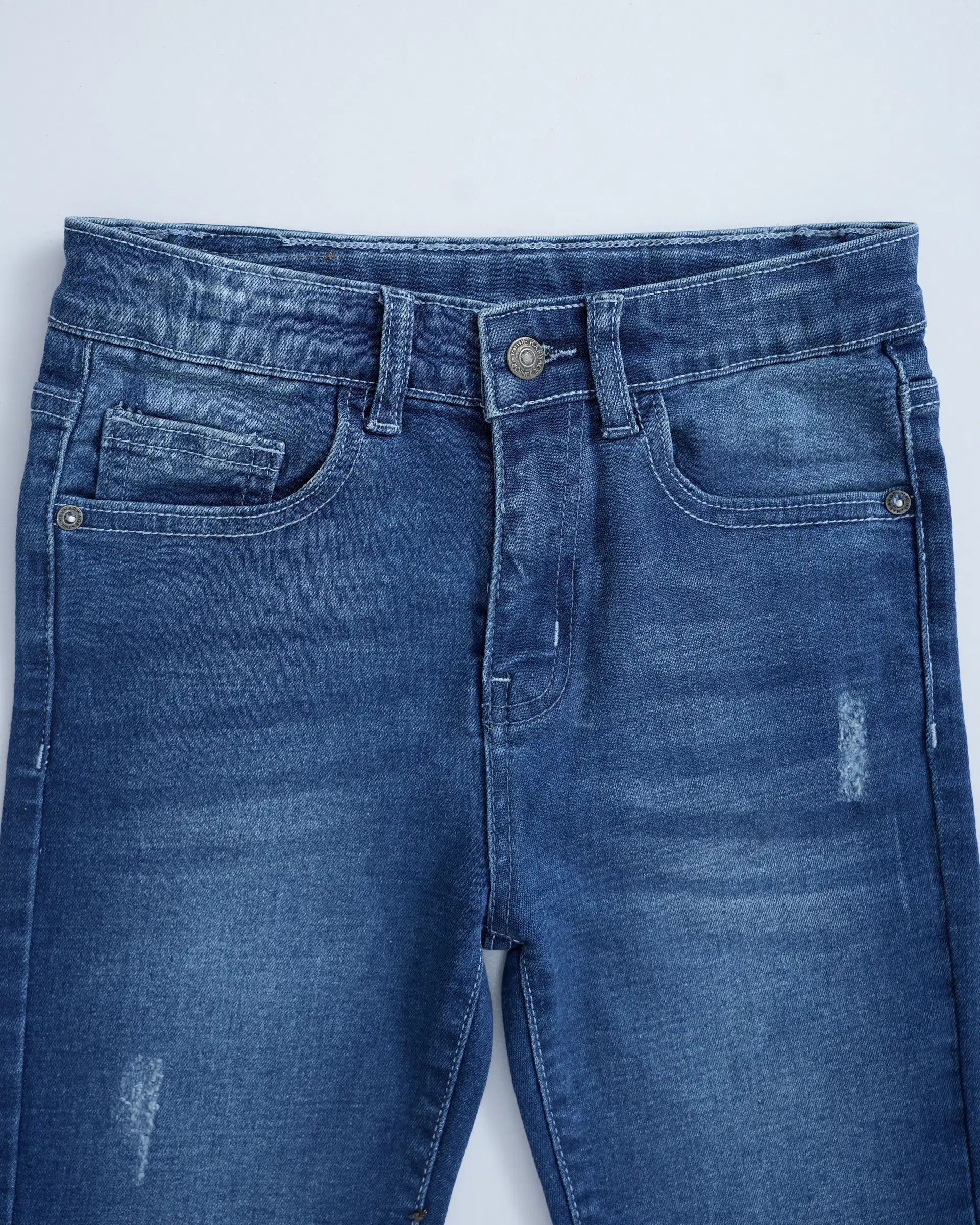 Close up of a summer denim shorts