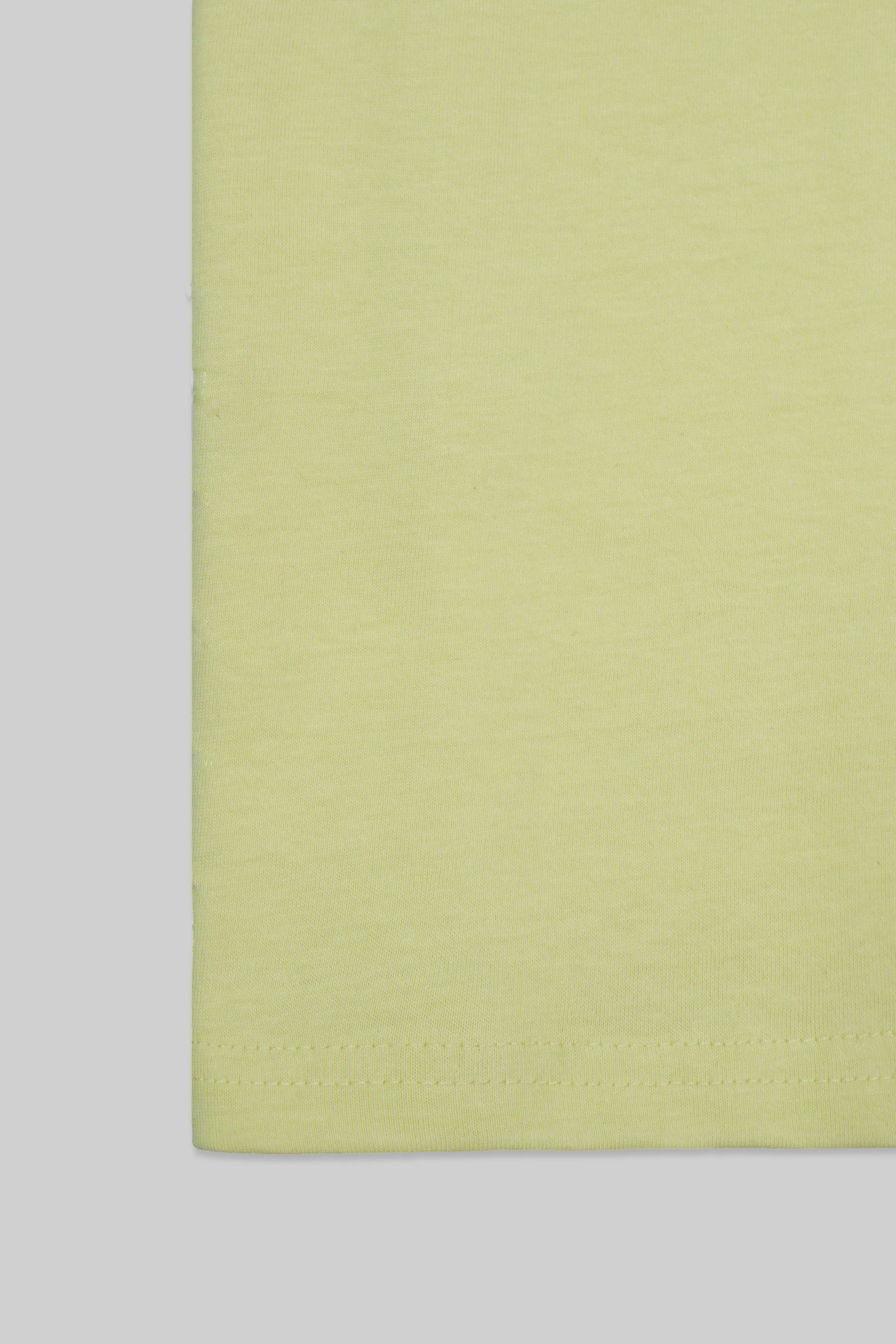 Round Neck Half Sleeves T-Shirt- Pastel Yellow