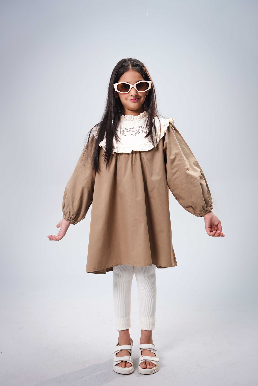 Junior Girls Frock - Elm Green