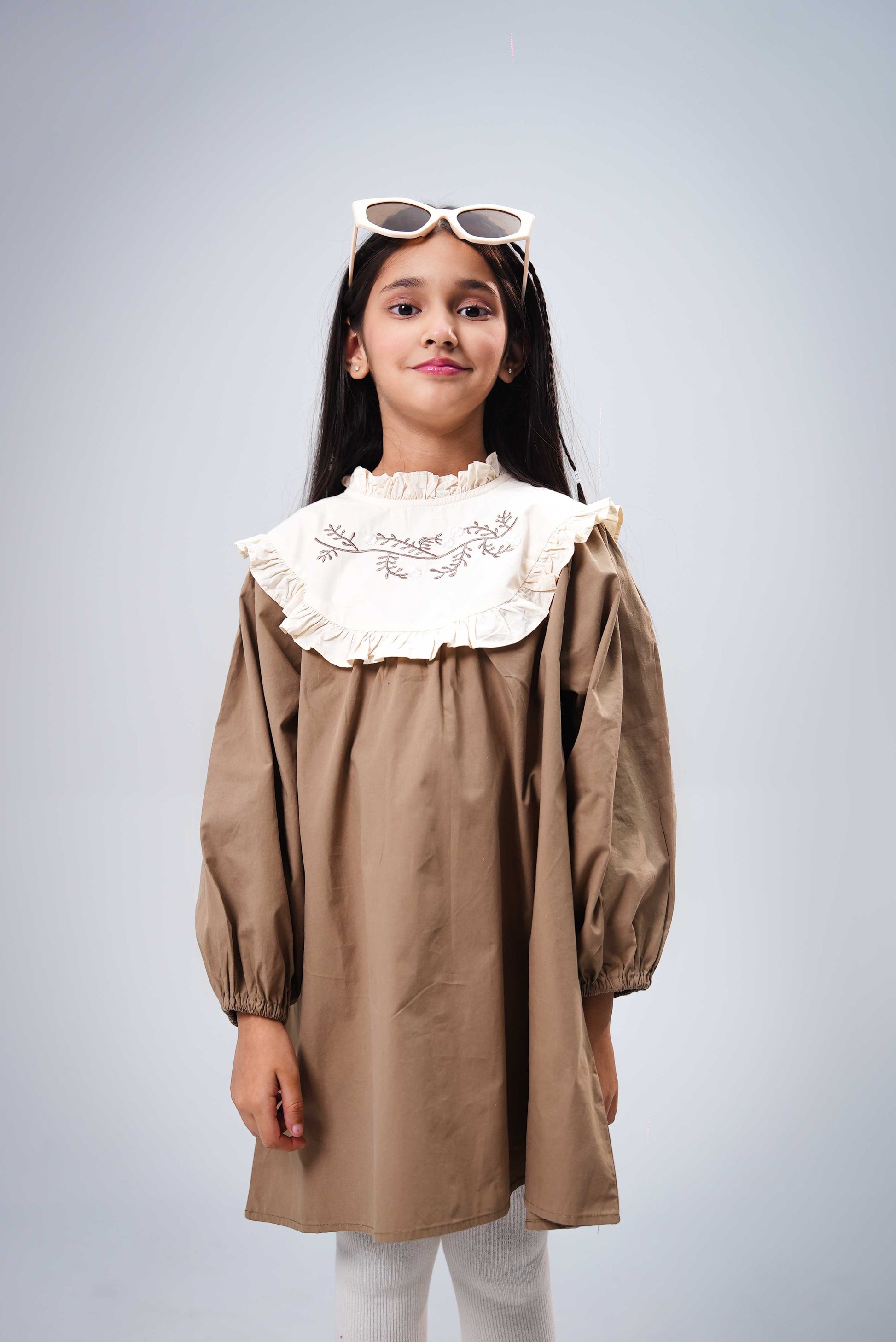 Junior Girls Frock - Elm Green