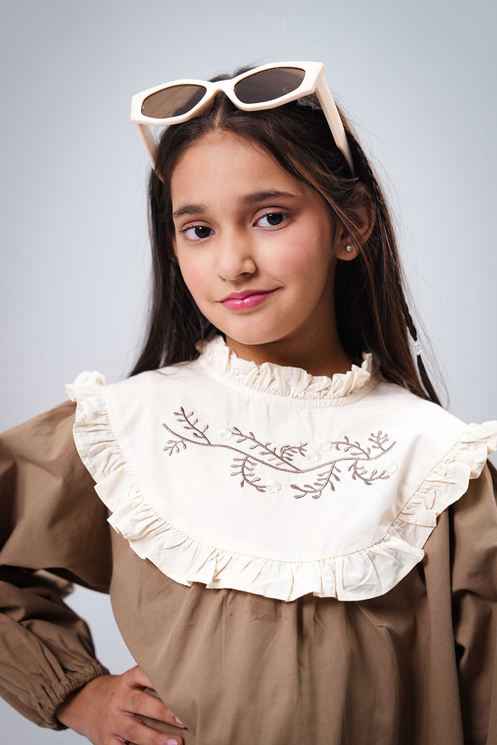 Junior Girls Frock - Elm Green