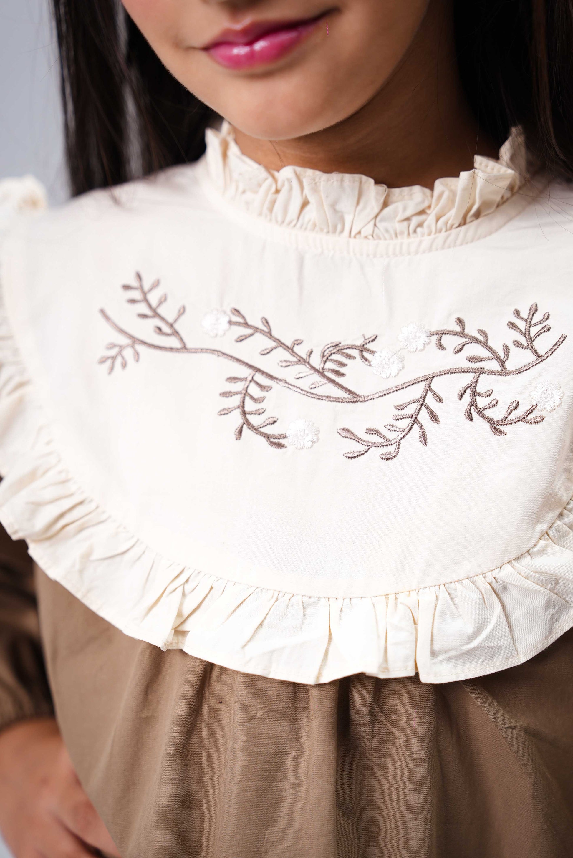 Junior Girls Frock - Elm Green