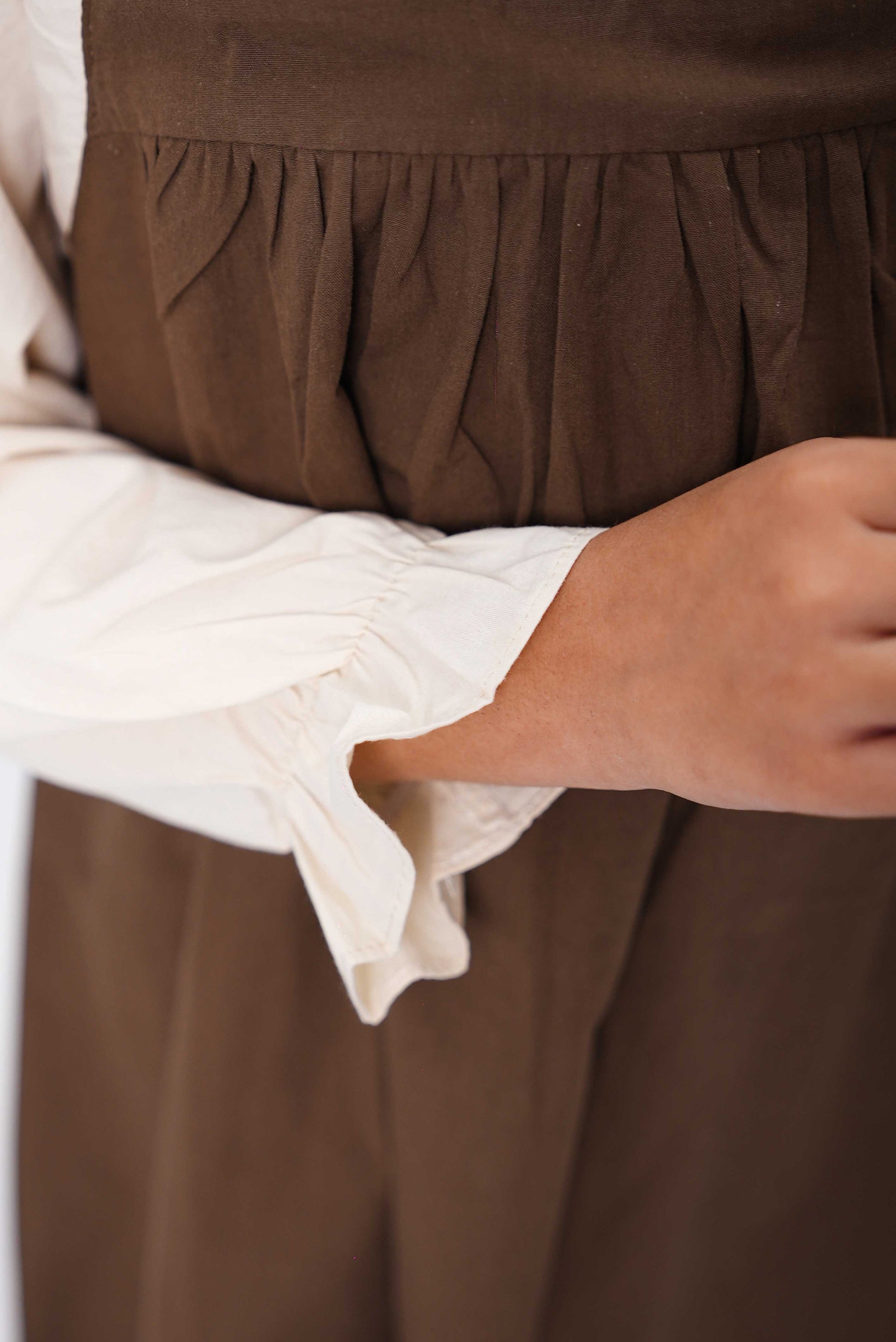 Junior Girls Frock - Dusty Olive