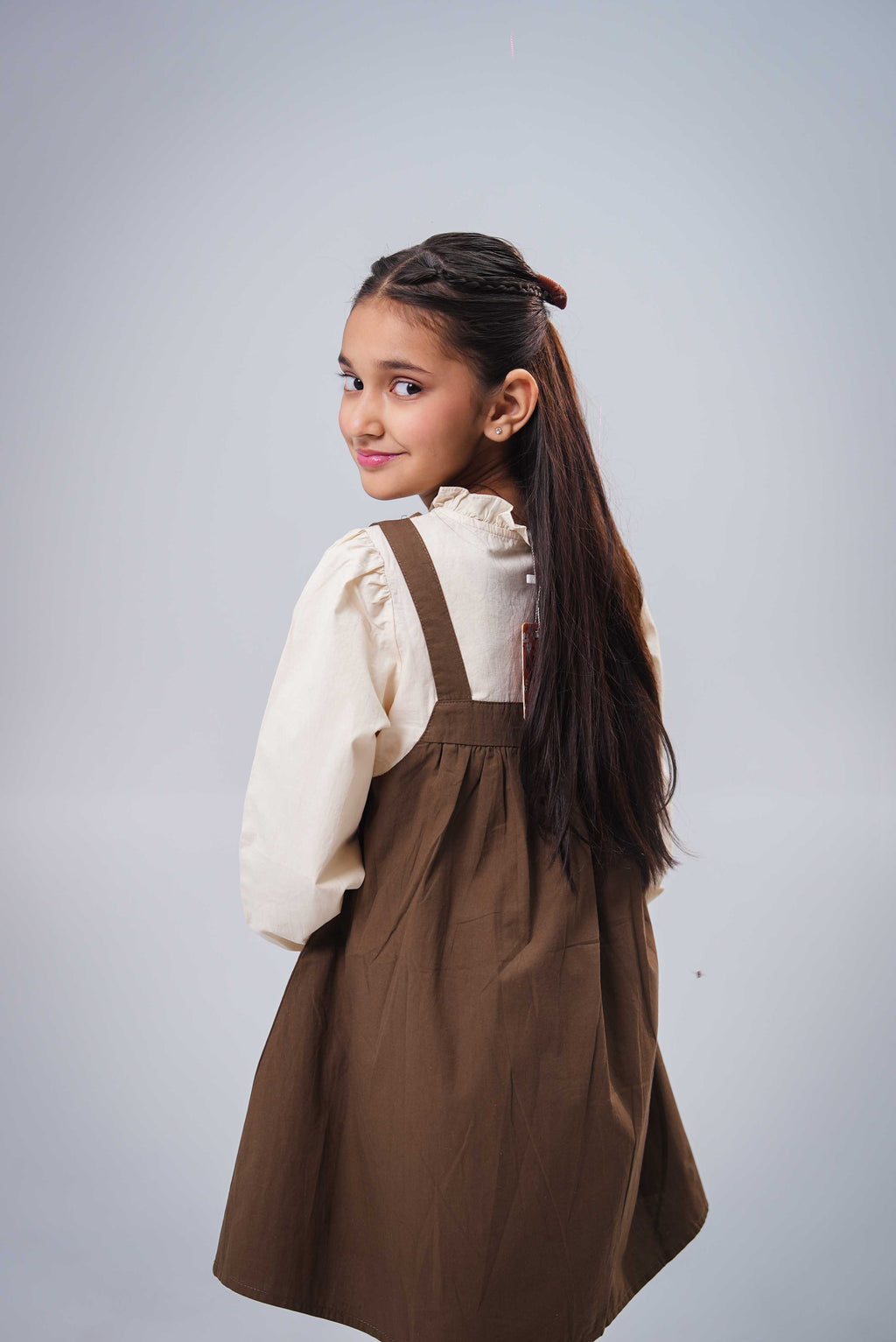 Junior Girls Frock - Dusty Olive