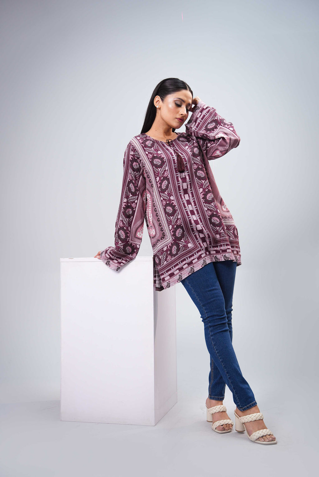Women’s Classic Printed Silk Shirt