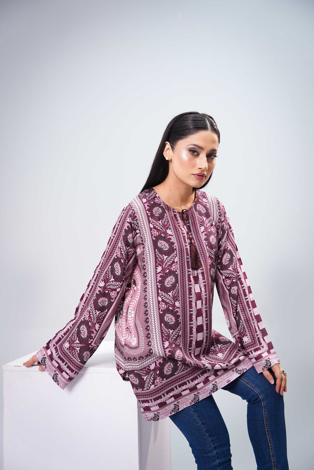 Women’s Classic Printed Silk Shirt