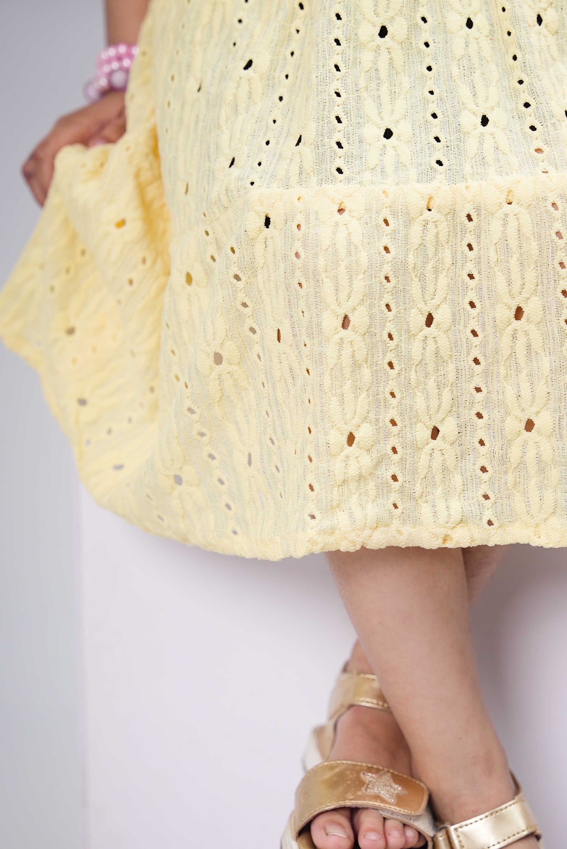 Little Girls Frock - Pastel Yellow