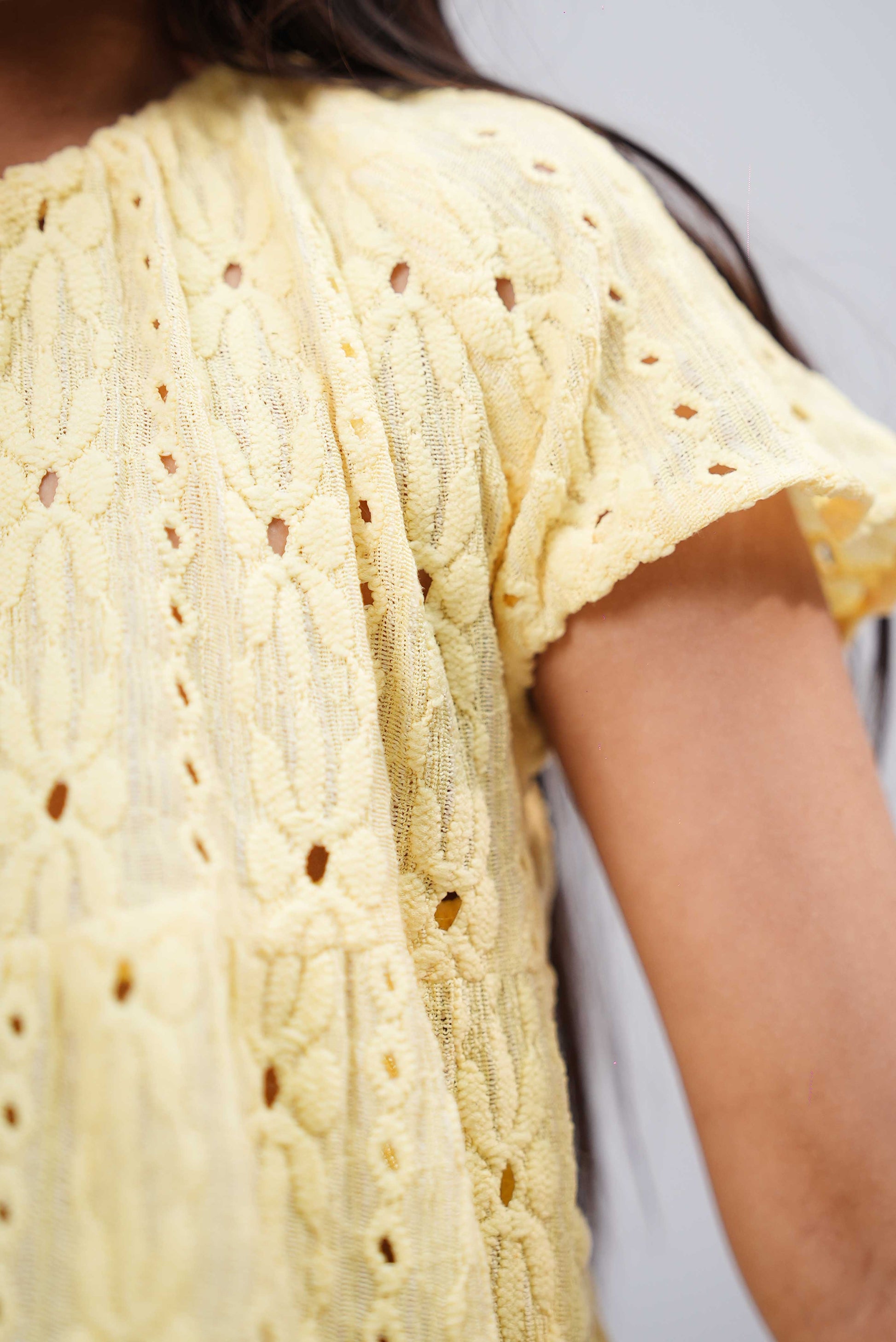 Little Girls Frock - Pastel Yellow