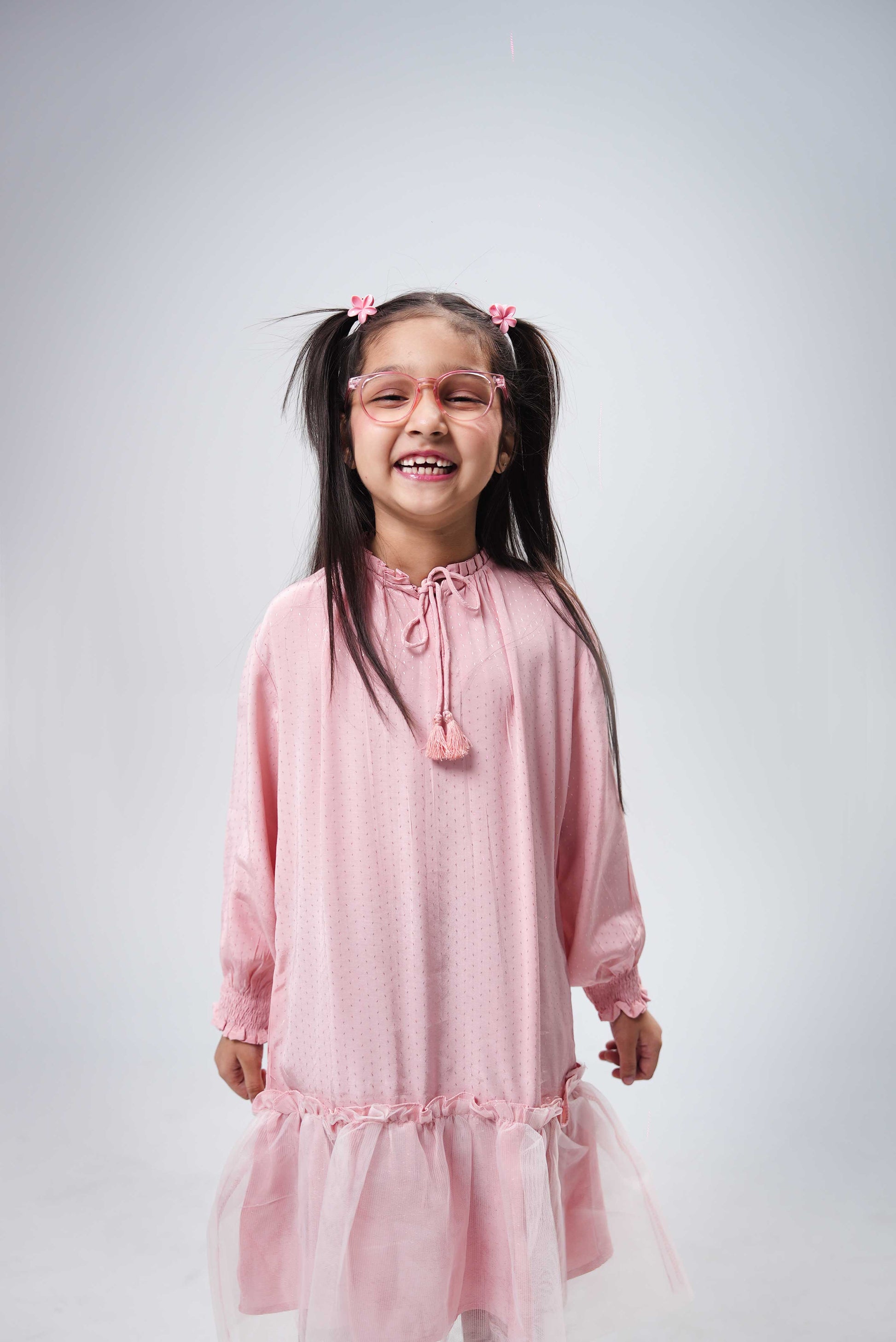 Little girls Frock - Coral Cloud