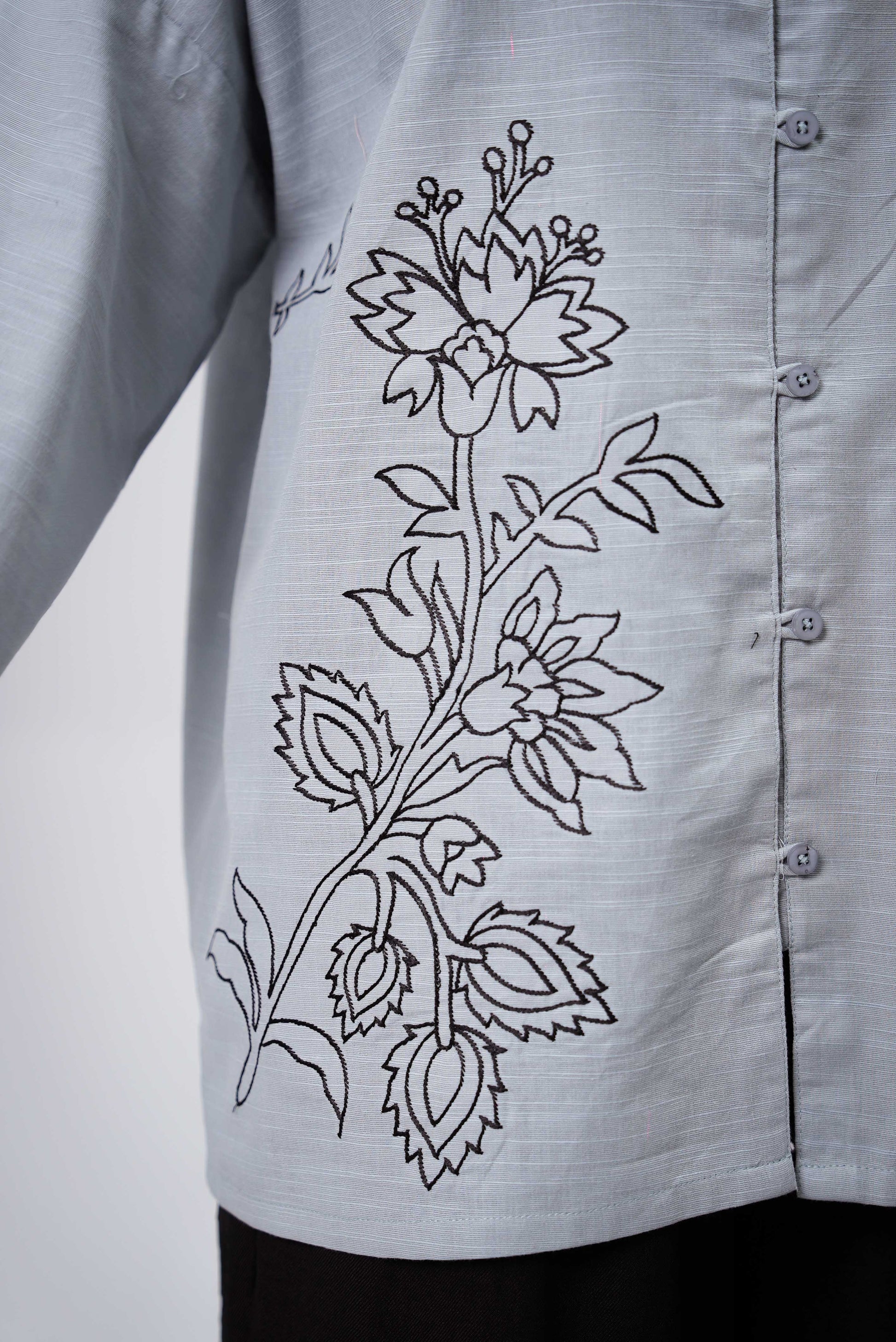 Classic Embroidered Shirt Women - Mint Blue