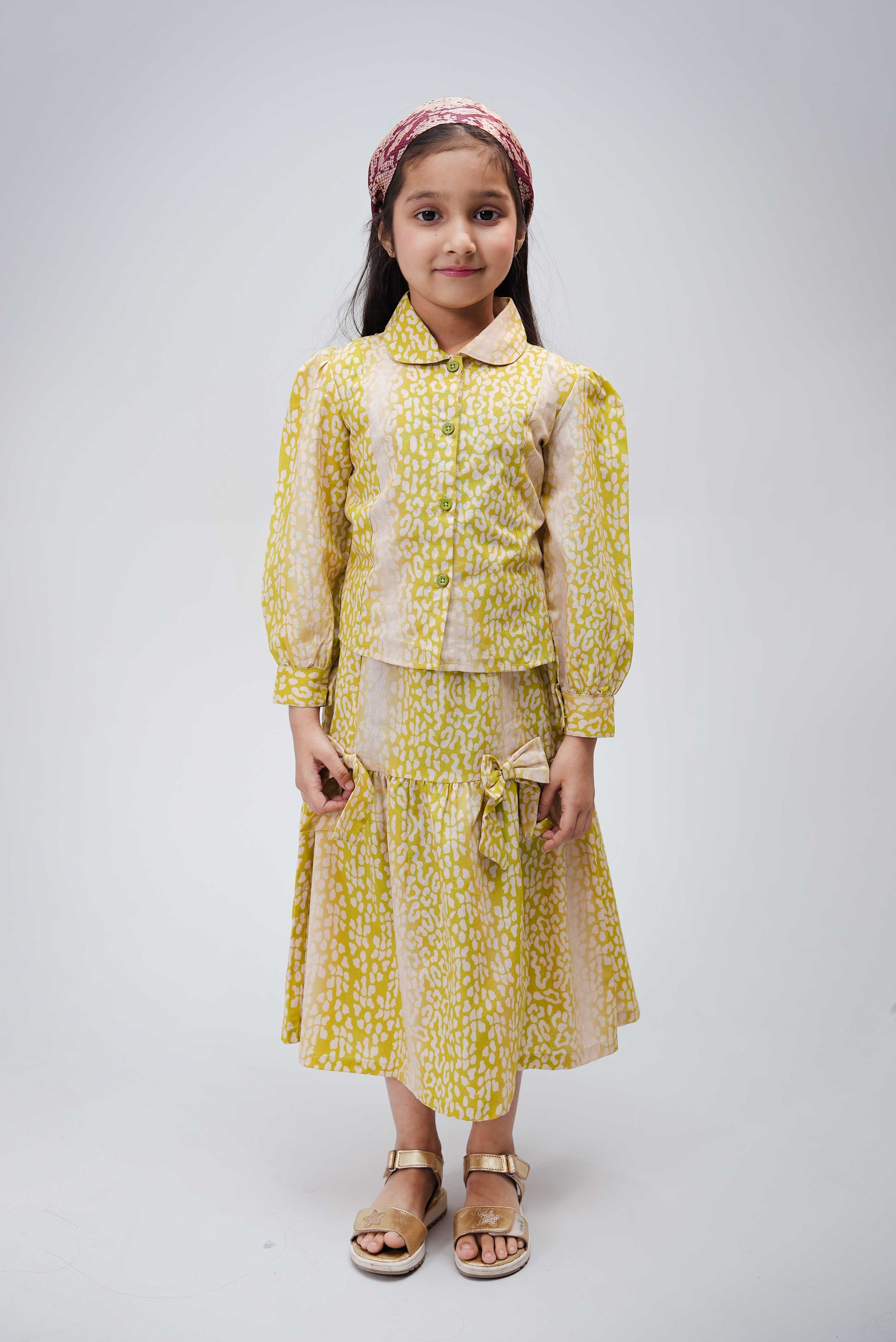 Little Girls Skirt & Shine Set – Dusty Yellow
