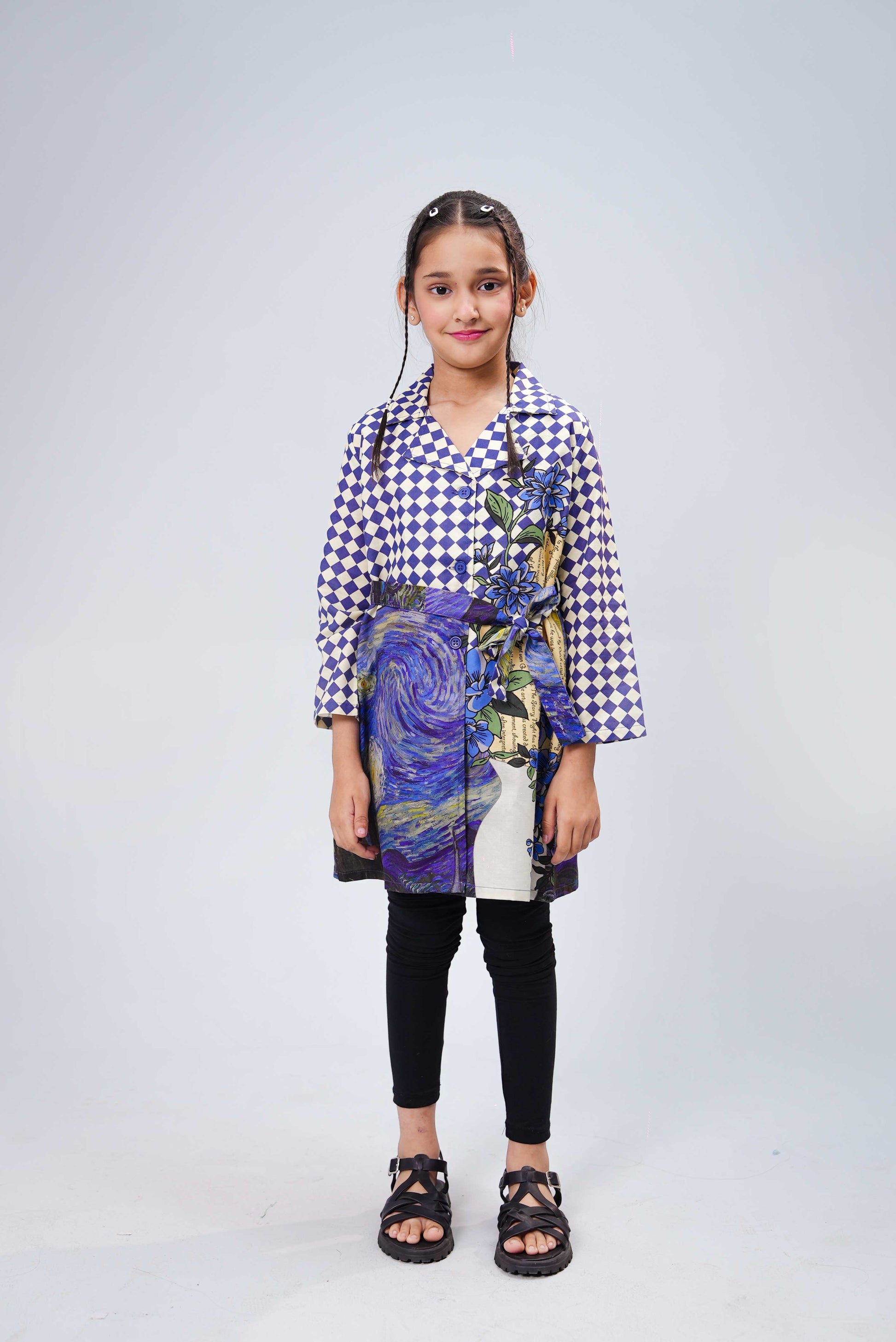 Junior Girls Frock Dress - Sky Blue