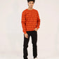 Men Regular Fit Sweatshirt - Red Geometric - Harwage
