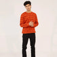 Men Regular Fit Sweatshirt - Red Geometric - Harwage