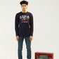 Men Full Sleeve T-Shirt - Navy Blue - Harwage
