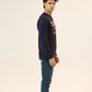 Men Full Sleeve T-Shirt - Navy Blue - Harwage