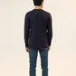 Men Full Sleeve T-Shirt - Navy Blue - Harwage