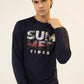 Men Full Sleeve T-Shirt - Navy Blue - Harwage