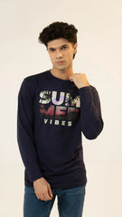 Men Full Sleeve T-Shirt - Navy Blue