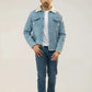 Men Denim Jacket - Blue - Harwage