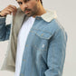 Men Denim Jacket - Blue - Harwage