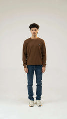 Men Regular Fit Sweatshirt - Brown