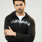 Men Regular Fit Hoodie - Black - Harwage