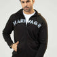 Men Regular Fit Hoodie - Black - Harwage