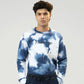 Men Regular Fit Sweatshirt - Blue Tie-Dye Camouflage - Harwage