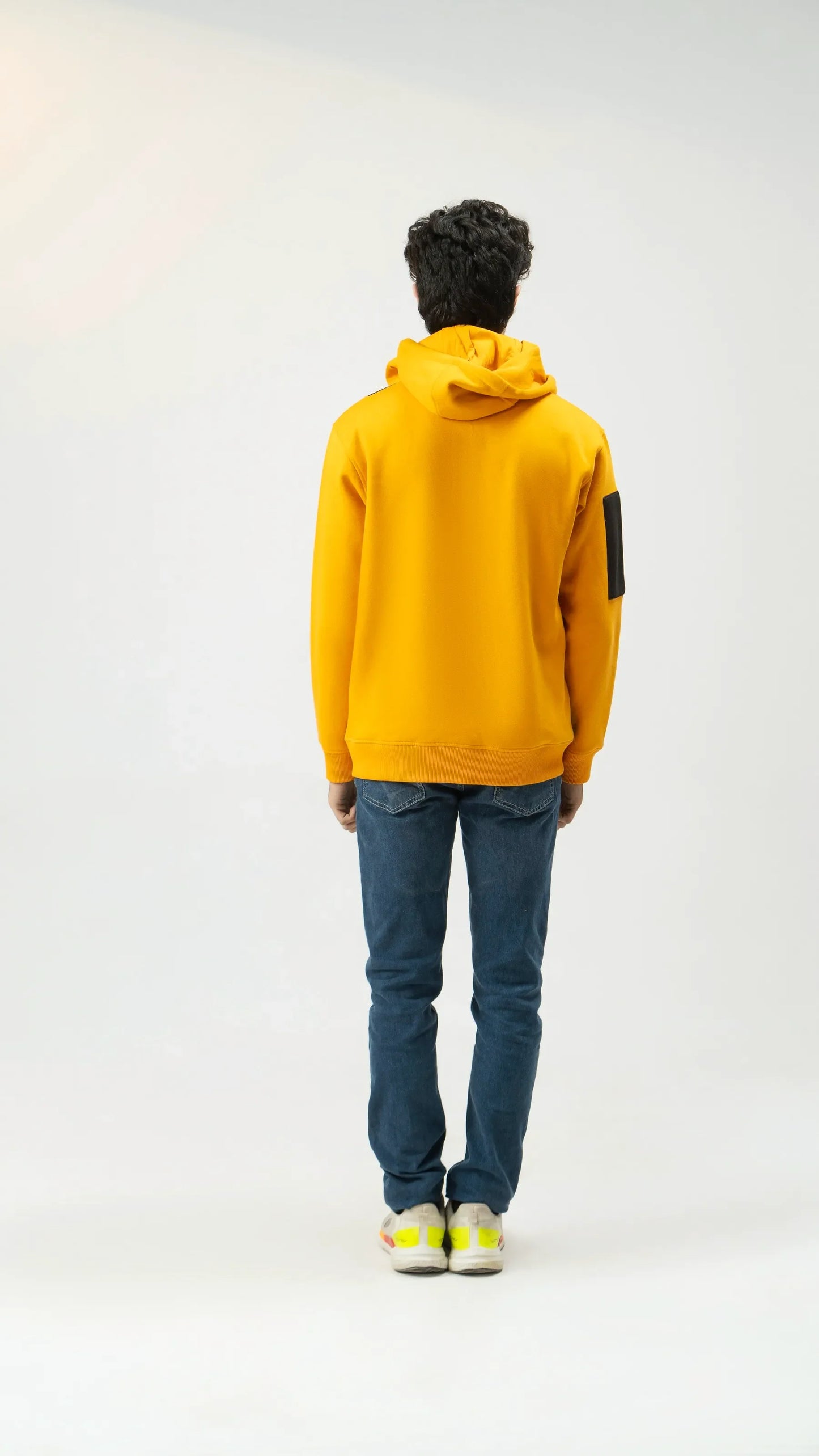 Men Regular Fit Hoodie - Yellow - Harwage