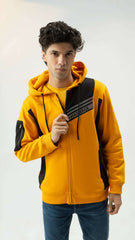 Men Regular Fit Hoodie - Yellow