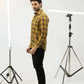 Men Casual Shirt - Yellow Check - Harwage
