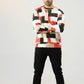 Men Regular Fit Sweatshirt - Geometric Checkered - Harwage
