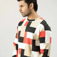Men Regular Fit Sweatshirt - Geometric Checkered - Harwage