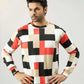 Men Regular Fit Sweatshirt - Geometric Checkered - Harwage