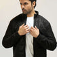 Men Parachute Jacket - Black - Harwage
