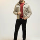 Men Woven Jacket - Beige - Harwage