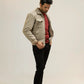 Men Woven Jacket - Beige - Harwage