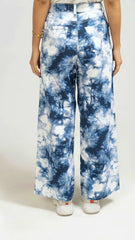 Women Tie & Dye Wide Leg Jeans - Blue