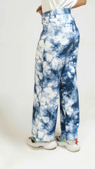 Women Tie & Dye Wide Leg Jeans - Blue