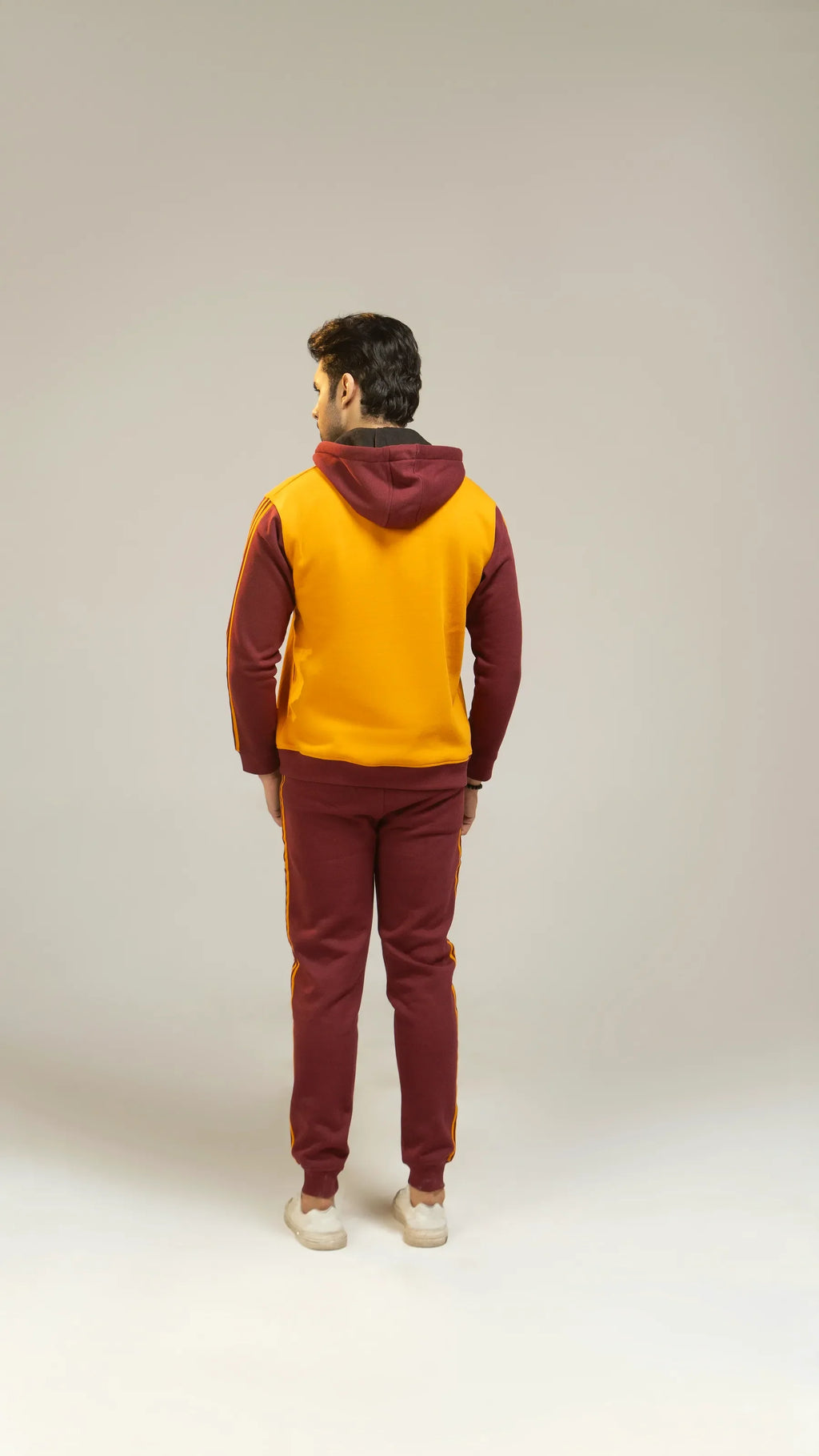 Men Regular Fit Tracksuit - Red/Yellow - Harwage