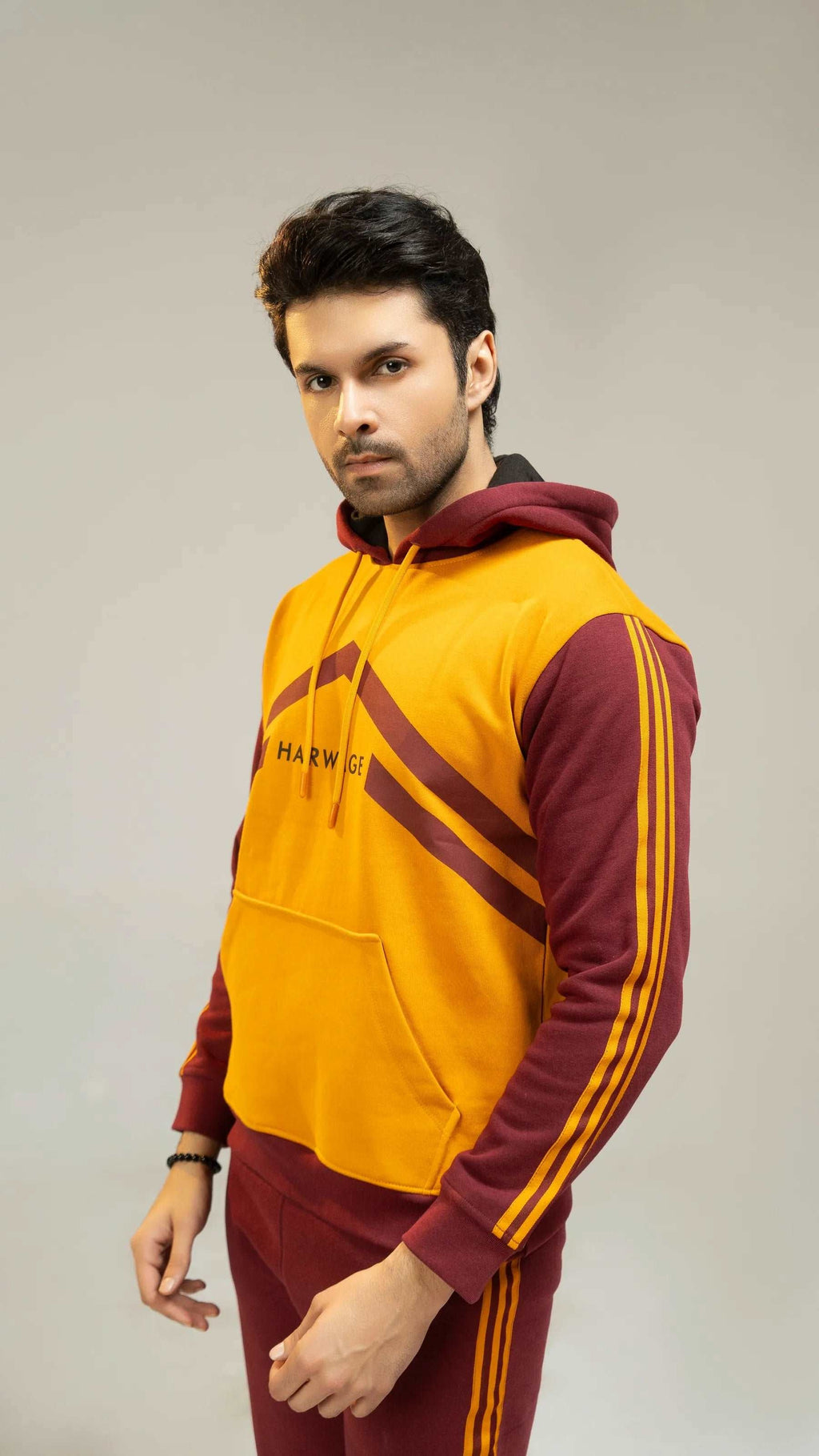 Men Regular Fit Tracksuit - Red/Yellow - Harwage