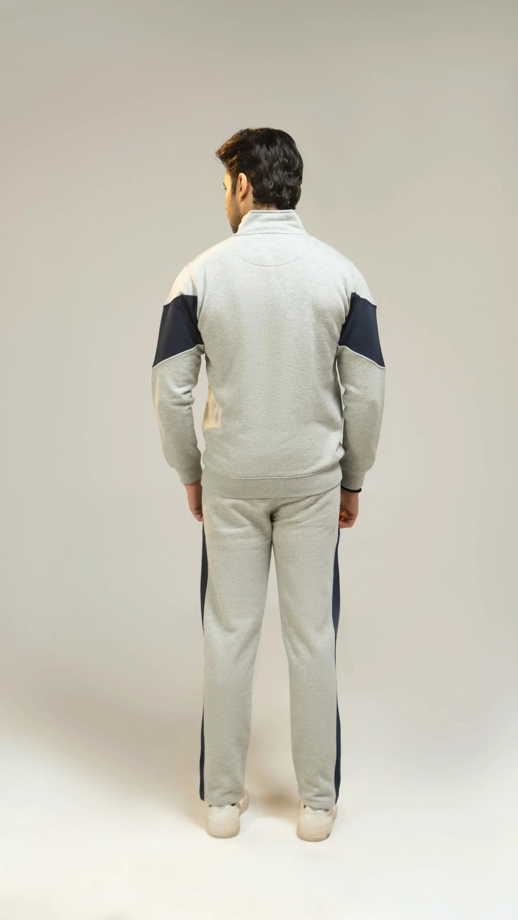 Men Regular Fit Tracksuit - Grey - Harwage